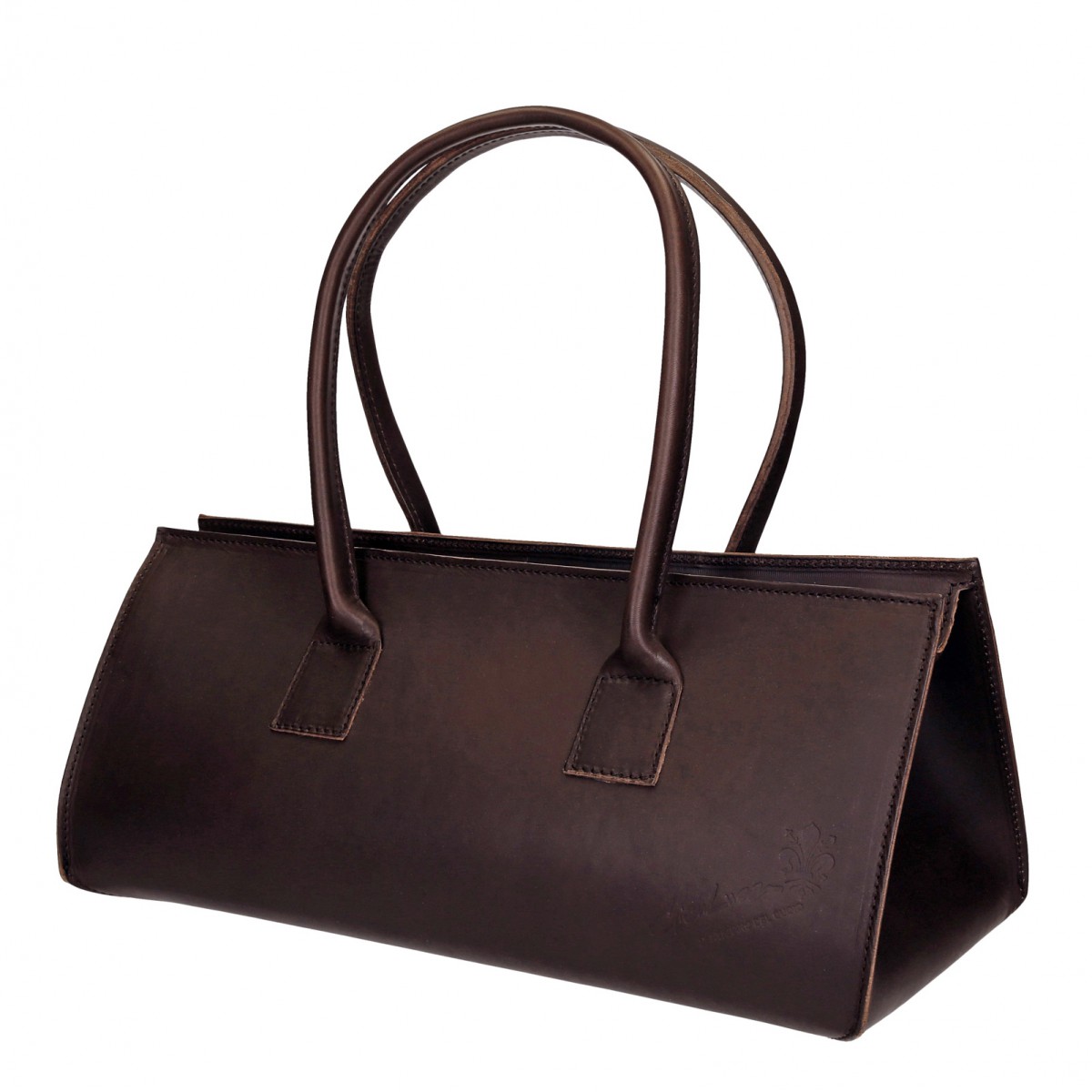 Handmade brown leather large handbag for women | Gianluca - The leather craftsman