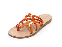 laminated orange sandals