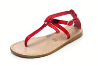laminated red sandals