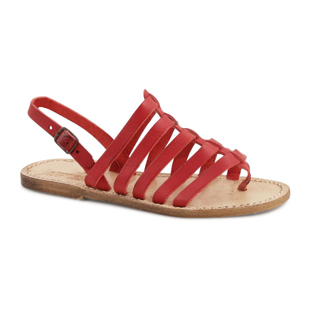 Vintage leather thong sandals for women | Gianluca - The leather craftsman