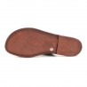 Sandalias de cuero marrón para mujeres hecho a mano