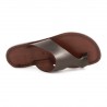 Brown leather thong sandals for women handmade