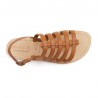 Oro sandalias planas en cuero hecho a mano en Italia
