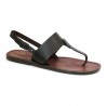 Thong sandals for women handmade in drown leather