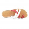 Men's flip flop sandals handmade in red and white leather