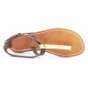 Handmade T-strap sandals Two tone brown gold Leather