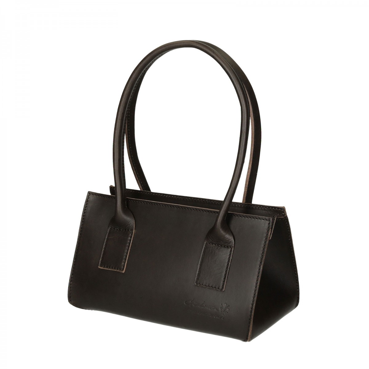 Black leather small handbag for women Handmade | Gianluca - The leather craftsman