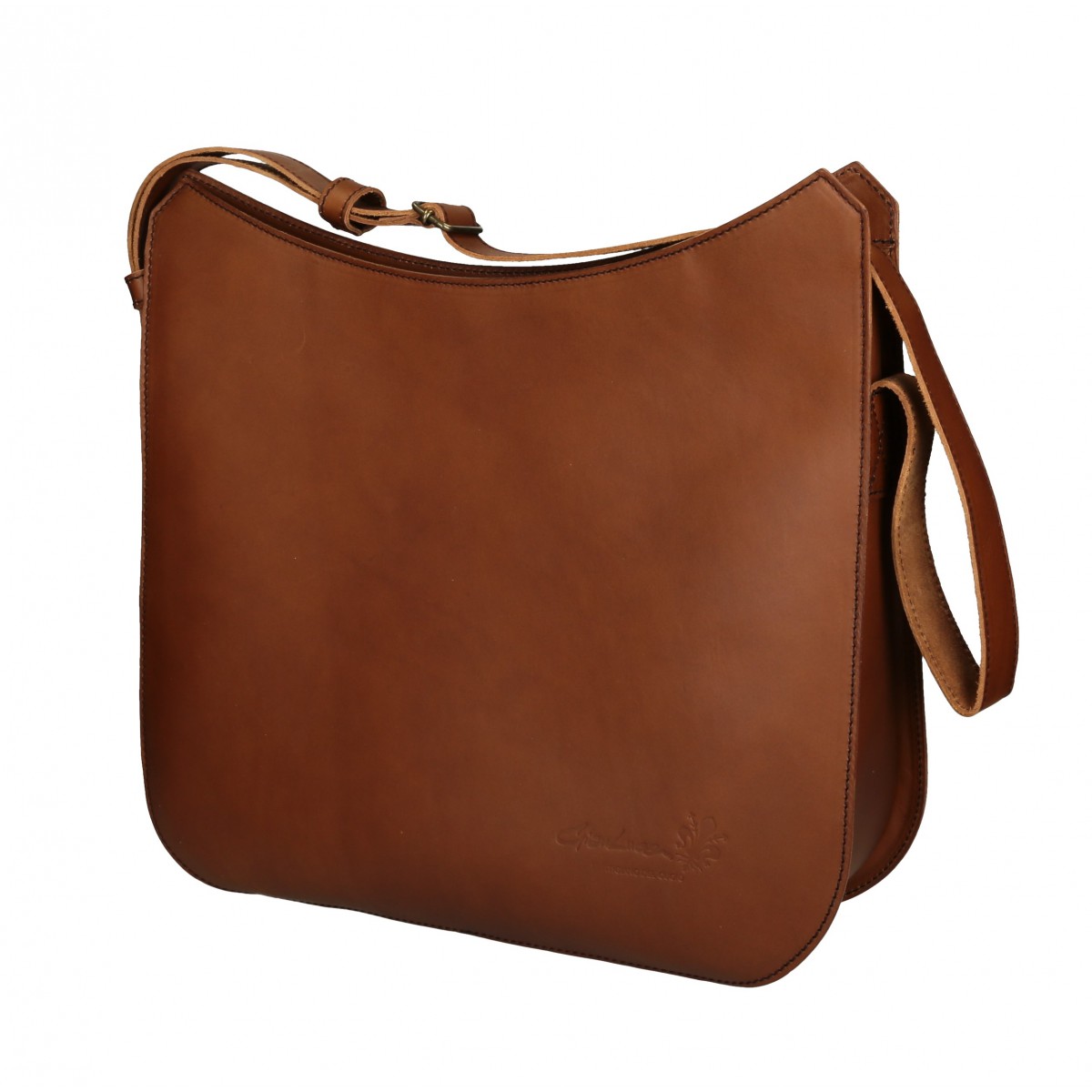 Handmade vintage leather shoulder bags long strap | Gianluca - The leather craftsman