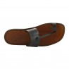 Dark Brown leather thong sandals Handmade in Italy