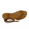 Handmade flat strappy sandals in tan calf leather