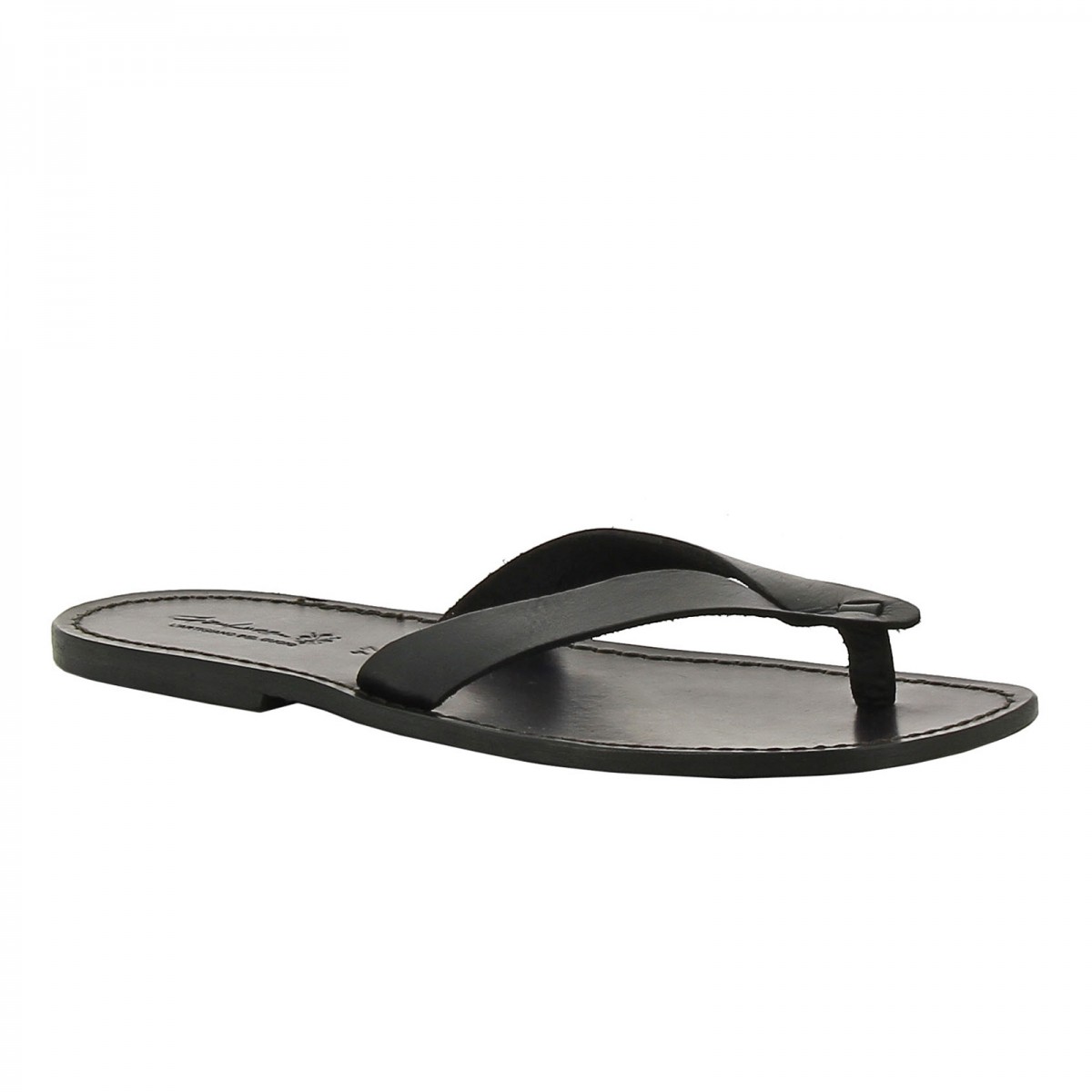 Handmade black leather thong sandals for men Made in Italy | The ...