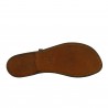 Sandales tongs plates pour femme en cuir marron foncé