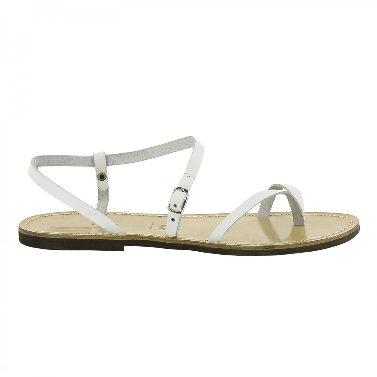 White leather thong sandals for women Handmade in Italy | The leather ...