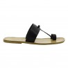 Black leather flip flops for men Handmade in Italy
