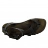 Gladiator Herren-Sandalen aus schwarz Leder in Italien von Handgefertigt