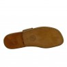 Sandales lanièr d'orteil pour homme artisanales en cuir marron