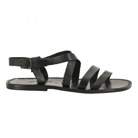 Handmade in Italy men's black leather Franciscan sandals | The leather ...
