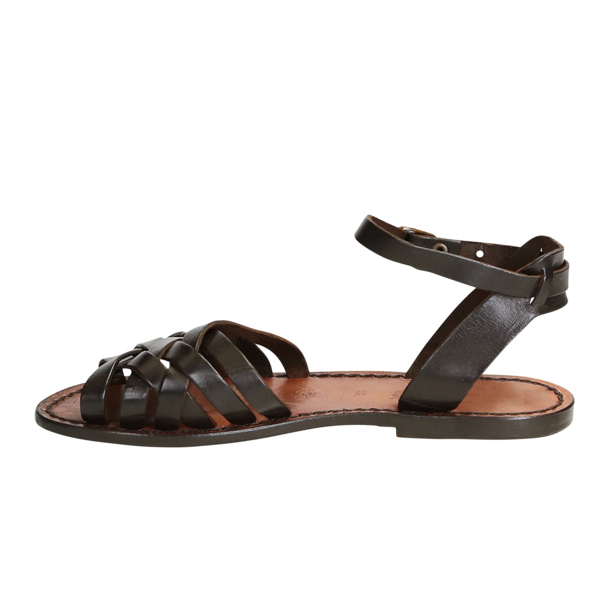 Handmade leather sandals for women brown color | The leather craftsmen