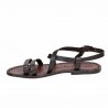 Women's brown leather sandals hand made in Italy