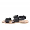 Black leather franciscan sandals for men with natural sole