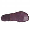 Sandalias para señoras hechas a mano en cuero violeta