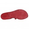 Sandales spartiates pour femme en cuir rouge