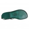 Tongs sandales pour femme travaillé à la main en cuir vert