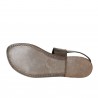 Mud color leather women's franciscan sandals handmade in Italy