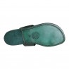 Sandale tong en cuir vert pour femme artisanales