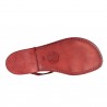 Sandalias para señoras hechas a mano en cuero rojo