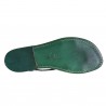 Handmade women's sandals in green leather Made in Italy