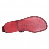 Damen-Riemchen-Sandalen aus rotem Leder in Italien von Handgefertigt