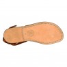 Sandalias de las mujeres en marrón claro cuero hecho a mano en Italia