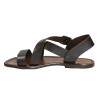 Brown leather women's sandals handmade in Italy