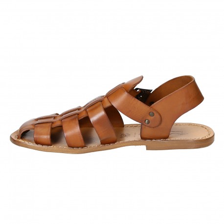 Hand made mens sandals in vintage cuir leather crafted in Italy | The ...