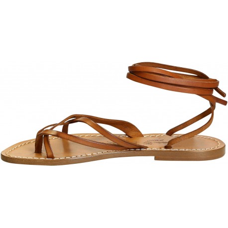Women's vintage cuir strappy leather sandals handmade in Italy | The ...