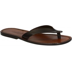 Handmade leather thongs sandals for men Made in Italy