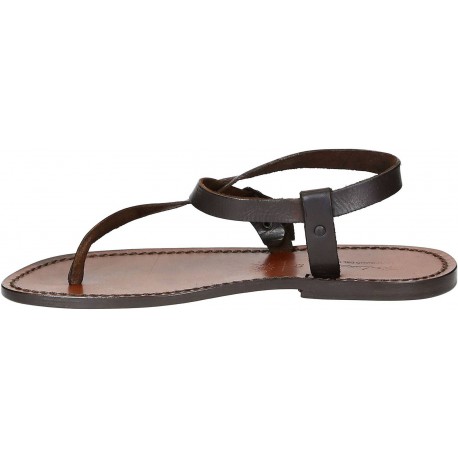 Handmade brown leather thong sandals for men | The leather craftsmen