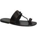 Black leather thong sandals Handmade in Italy