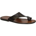 Brown leather thong sandals for men Handmade in Italy