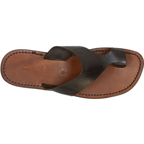 Brown leather thong sandals for men Handmade in Italy | The leather ...