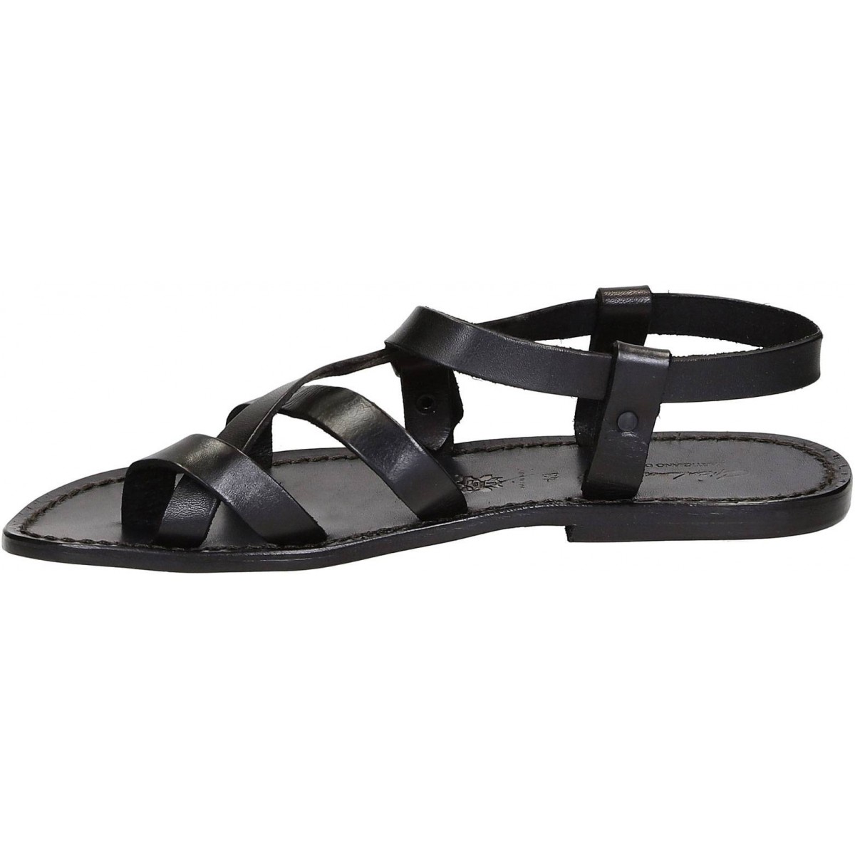 Gladiator sandals for men in black real calf leather | The leather ...