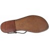 Handmade dark brown flat sandals for women