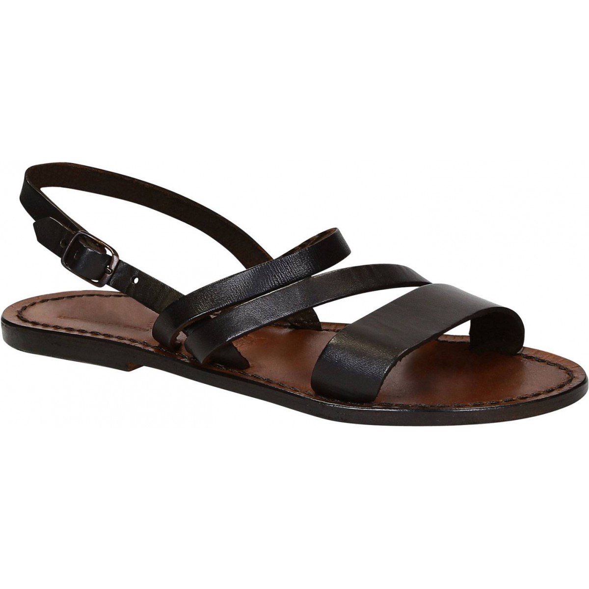 Buy > leather flat sandals womens > in stock
