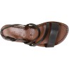 Women's brown leather flat sandals handmade