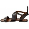 Womens sandals in dark brown leather handmade in Italy