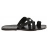 Herren Flip-Flop-Sandalen aus Schwarzen Leder in Italien von Handgefertigt