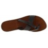 Women's thong sandals Handmade in Italy in dark brown calf leather