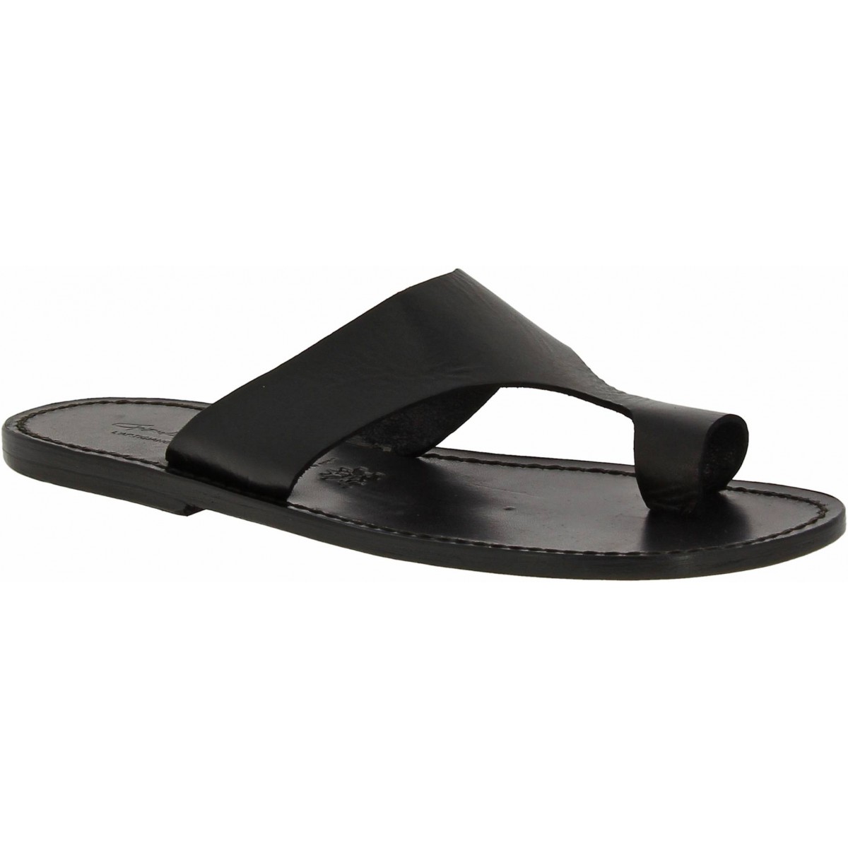 Black leather thong sandals for men Handmade in Italy | The leather ...
