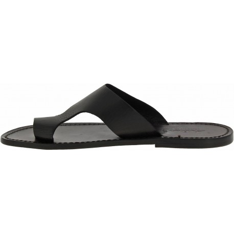 Black leather thong sandals for men Handmade in Italy | The leather ...